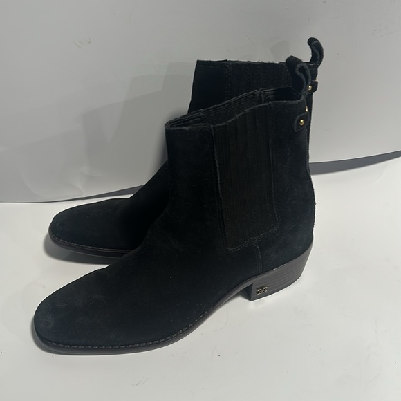 Sam Edelman Black Suede Ankle Boots Size 6 - Picture 4 of 12